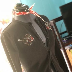 Rockabilly cardigan, embroidered